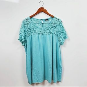 torrid | blue plus size lace top